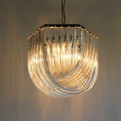 Murano Glass Bent-Tube Chandelier Modern Venini Style Ceiling Fixtures Lamps