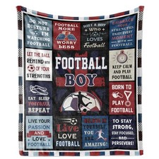 Image of Football Blanket Soft Fleece Kids Soft Football Throw 150cm x 130cm