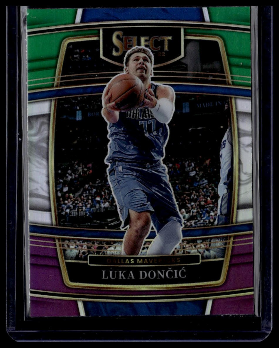 2021-22 Panini Select #12 Luka Doncic Green White Purple Prizms