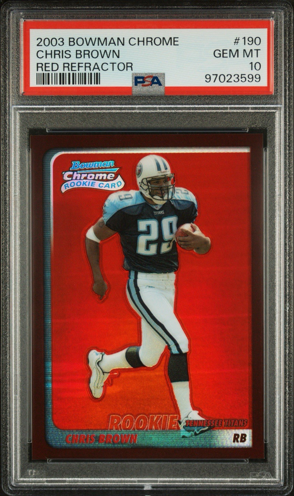 Chris Brown Bowman Chrome #190 Red Refractor