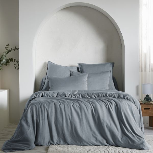 Housse de couette 220x240 cm Lyocell Stone thermo-régulatrice anti-transpiration