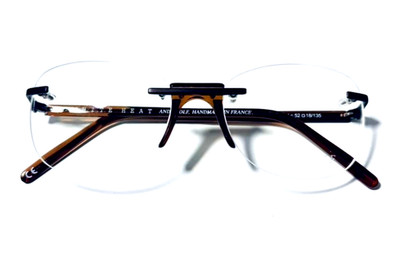 ANDY WOLF FREZ COL.C BROWN GUNMETAL AUTHENTIC RIMLESS EYEGLASSES FRAME 52-18-135