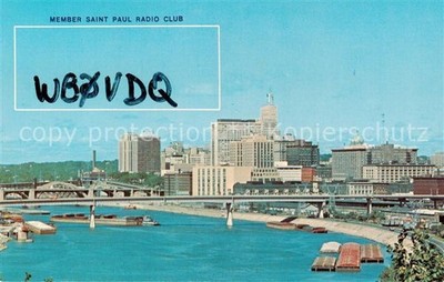 St Paul Minnesota USA The Mississippi River in the foreground and the skyline of