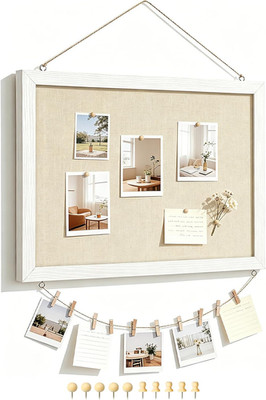 DOLLAR BOSS Bulletin Boards with Linen 1-Pack 16''X 12'' Double-Sided Cork Board
