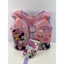 NEW Disney Minnie Mouse Kids Swim Vest Pink S/M 30-40 lbs Zipper Life Jacket