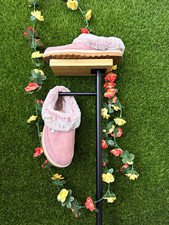 BOBS from Skechers Slip-On Moccasin Slippers Faux Fur Lined Pink 6.5 SN114532