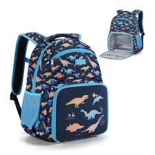 2-in-1 Kids Backpack, Insulated Lunch Compartment Dinosaur Toddler Backpack L...