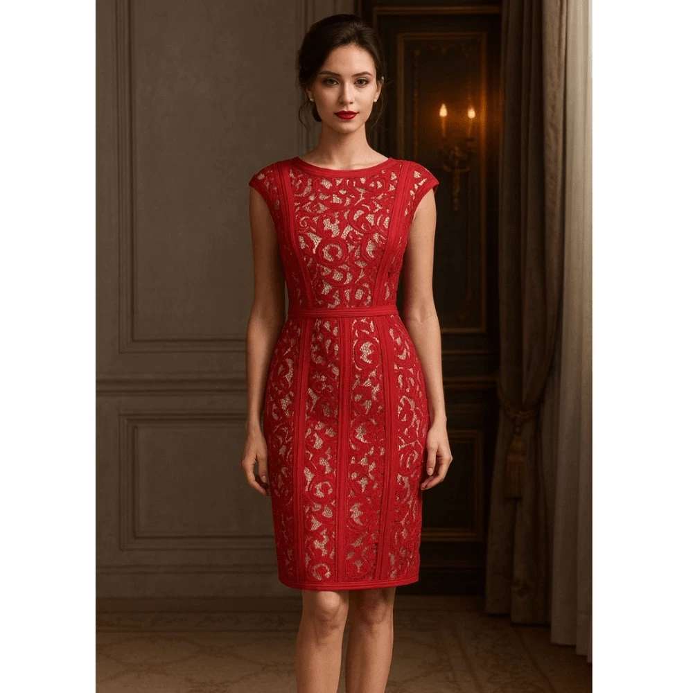 Tadashi Shoji Red Lace Dresses for Women for sale | eBay