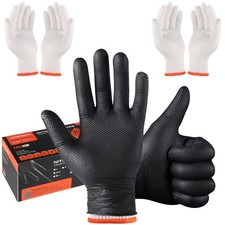 BBQ Gloves for Grilling Disposable Heat Resistant - 100 Nitrile Gloves  4 Re...