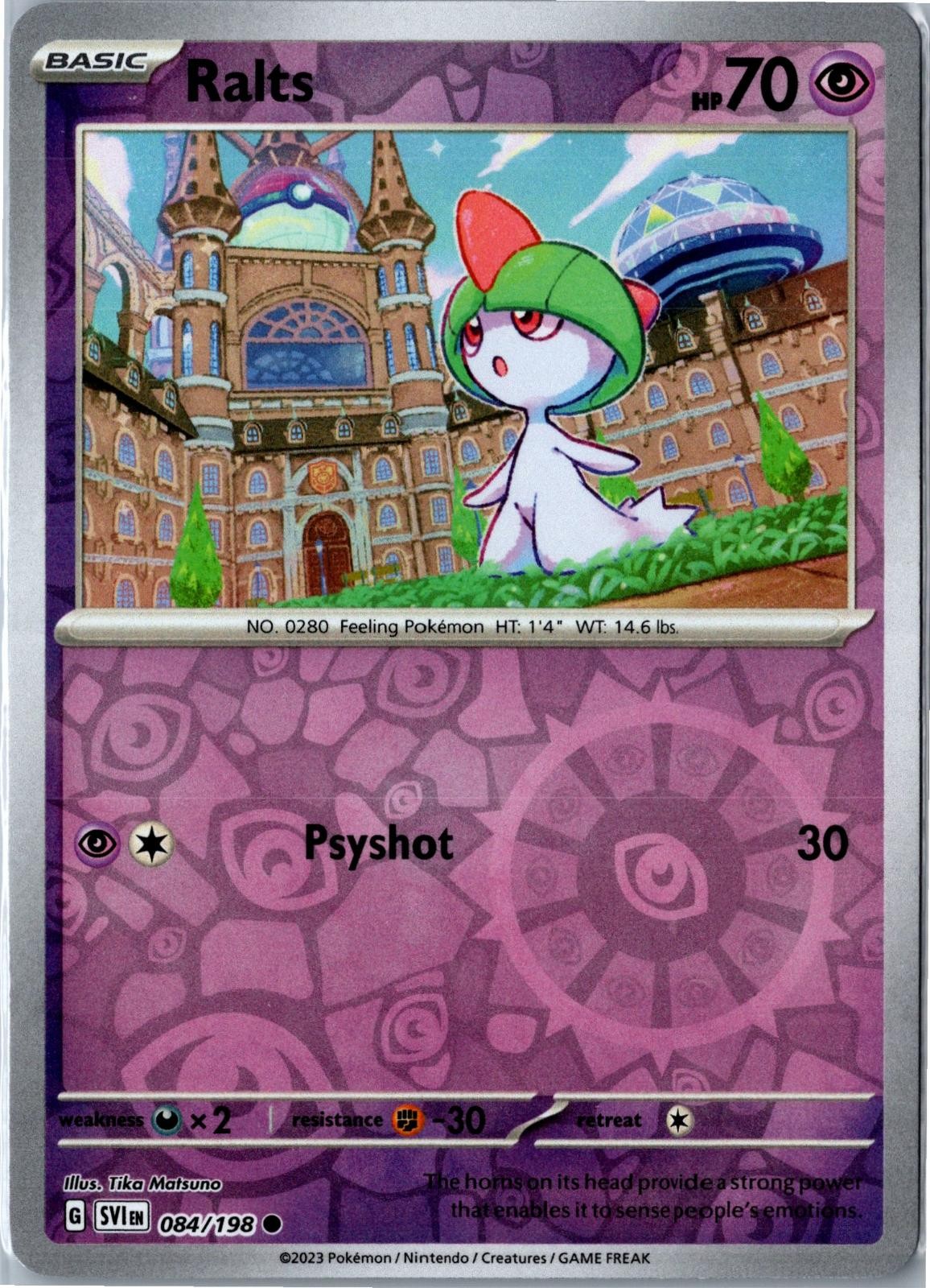 Pokemon Card - Ralts Scarlet & Violet 084/198 2023 Common Reverse Holo Near Mint