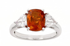 4.00 Carat Cushion Cut Natural Hessonite 925 ...