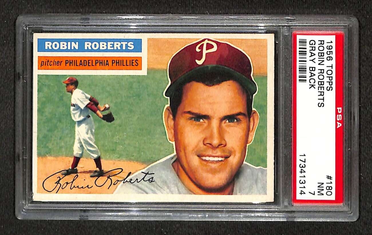 1956 Topps #180 Robin Roberts HOF  PSA 7 NM C106863