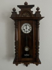 Antike Regulator-Wanduhr aus Holz mit Pendel, mechanisch, viktorianisch