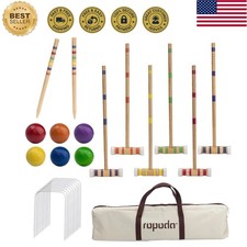 Complete Croquet Set with Colored Balls, Mallets Carry Bag - Fun for Everyone
