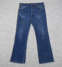 Vintage Levi's 517 Jeans Mens 36x34 Tag 34x30 Fit Blue Bootcut Orange Tab 90s