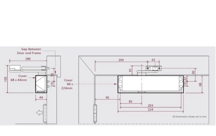 Chiudiporta a contratto Rutland taglia 3 argento (nichel lucido) - Immagine 2 di 4