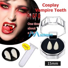 Prop Cosplay Party 15mm Fake Vampire Teeth Realistic Fangs for Adults Free Glue