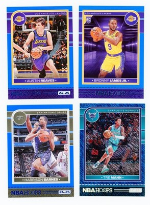 2024-25 NBA Hoops Blue Parallel Lot (8) Bronny James RC, Reaves + Stars
