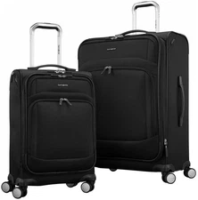 2 pc Softside Spinner Wheel Luggage Set Rolling Expandable Suitcase