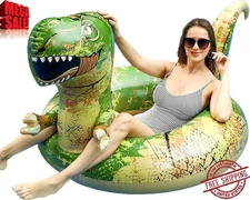 FindUWill 62'' Dinosaur Pool Floats, Inflatable Pool Floaties Swimming Rings Tub