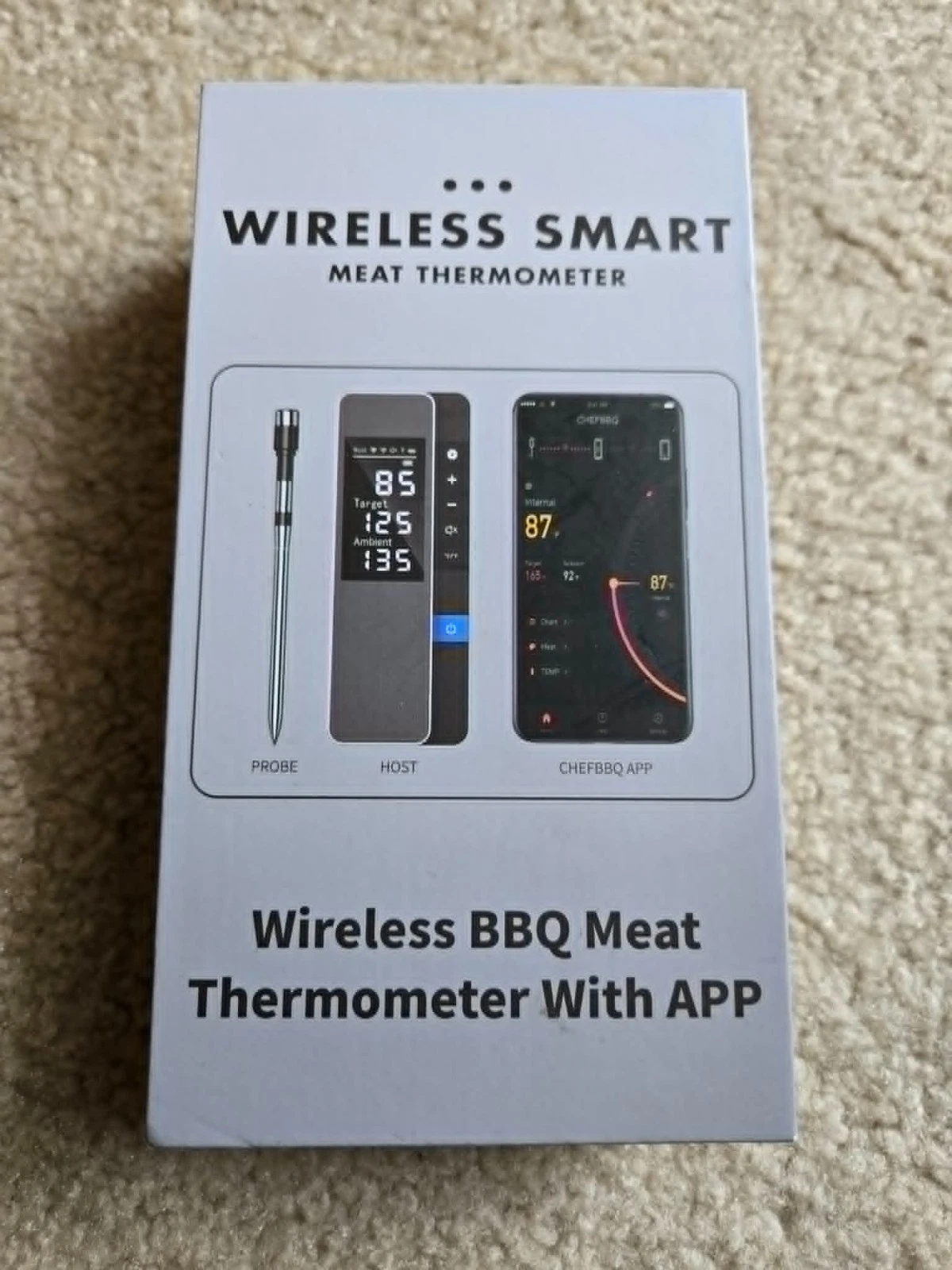 Chihod Smart Wireless Meat Thermometer Real-Time Monitoring BBQ Grill Smoker NEW