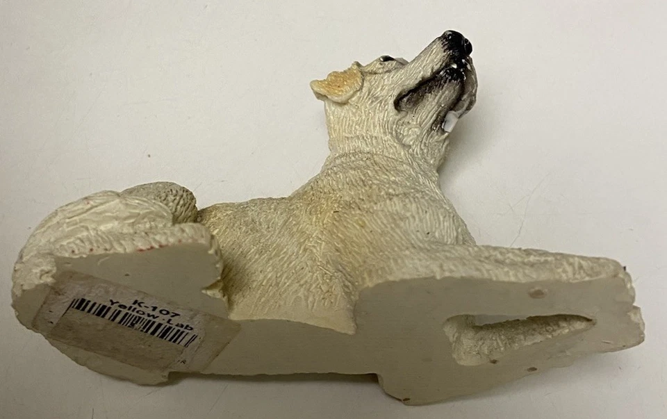 Estatua de cachorro Retriever dorada amarilla sentada de segunda mano como está Foto 2 de 3