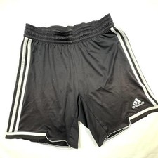 Adidas Shorts Mens Medium Black Climacool 3 Stripe Athletic Drawstring Mesh