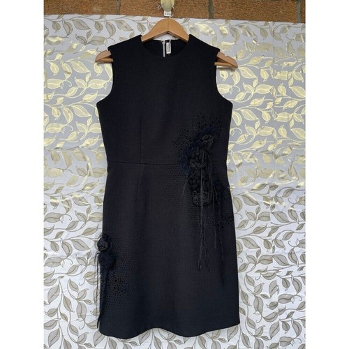 Noir Kei Ninomiya Laser Cut Floral Wool Dress Comme des Garcons Archive medium