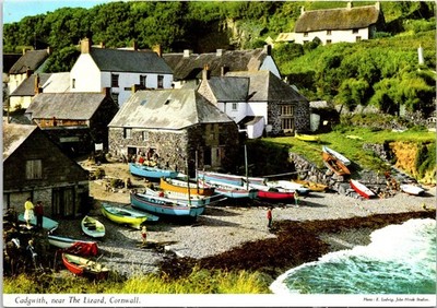 Cornwall Cadgwith Lizard Fishing Boats UK Postcard C302