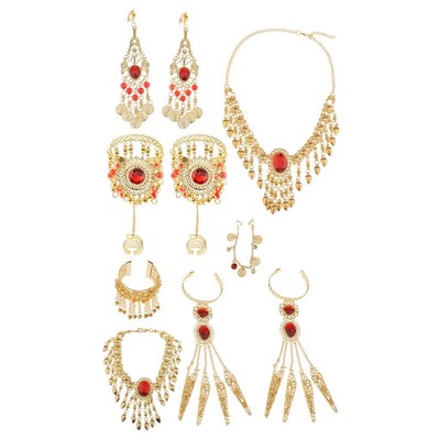 Goldener Strassstein, indischer Bauchtanz, modischer ethnischer Schmuck für