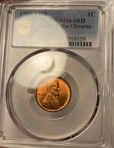 1909 VDB Double Die Obverse Lincoln Wheat Cent PCGS MS64RD DDO FS-1101
