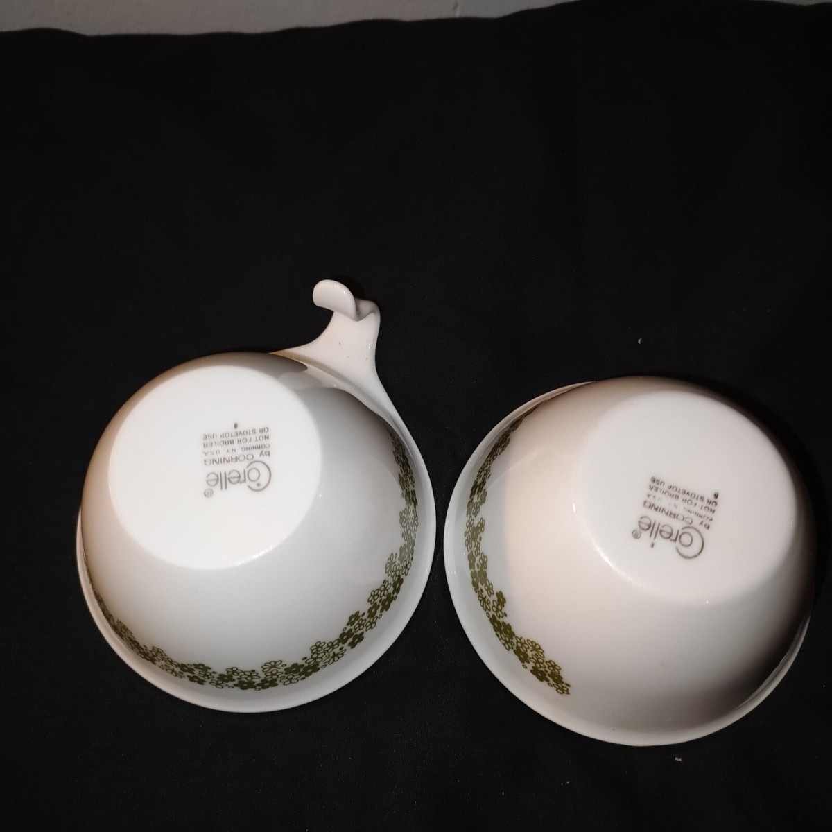 Vintage Corelle Spring Blossom Green Cream & Sugar Set – Retro Glass Set For Coffee & Tea, Durable & Chip-Resistant