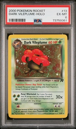 Dark Vileplume (1st Edition) graded PSA 6 for sale on eBay