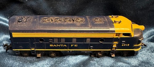 👀 HO Scale Tyco Mantua Santa Fe F7 Powered Diesel Locomotive 4015 Blue 👀