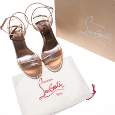 Christian Louboutin NWB Masca 85 Leather Heels Size 39 US 9 Leche / Gold