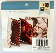 DCWV 4.5"x4.5" Chipboard Accordion Style Photo Album 6 Pages Insta Photo Fun