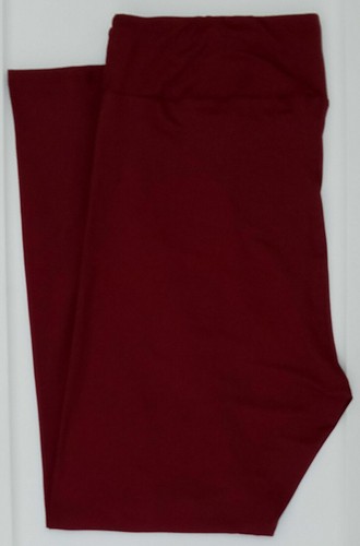 LuLaRoe OS Solid Wine Burgundy Leggings 