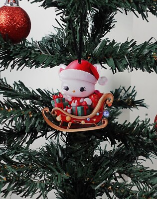 Funko Hello Kitty Christmas Ornament Santa Claus On Sleigh Holiday Tree Decor 2D