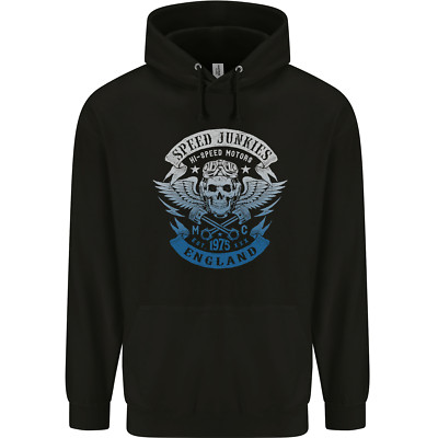 England Speed Junkies Biker Motorrad Herren 80% Baumwolle Hoodie