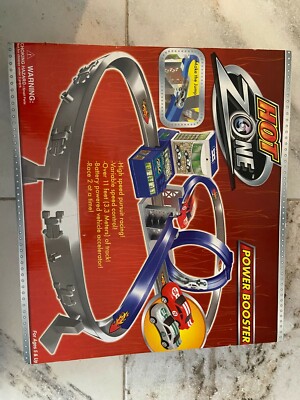 Hot Zone (16607) Power Booster Motorized Race Car Track Racing 2 cars New Sealed