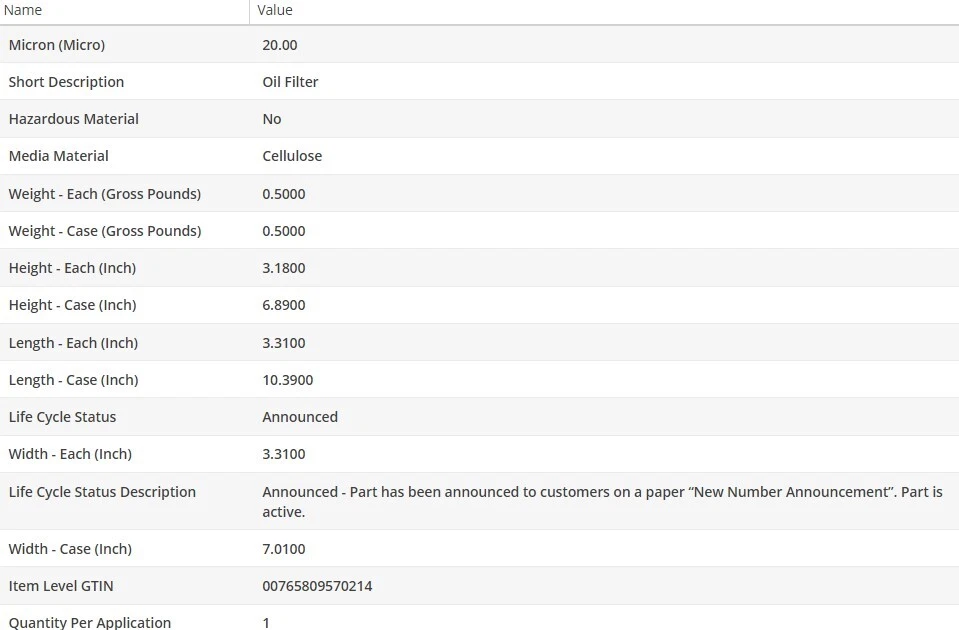 Engine OEM Oil Filter WIX for VOLVO V40 CROSS COUNTRY 2015 L5-2.0L - Image 4 of 4