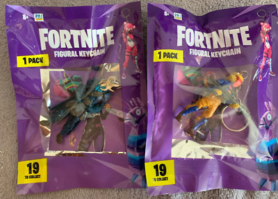 2 Epic Games Fortnite Figural Keychains, Beef Boss & Ragnarok, NIP, Flair