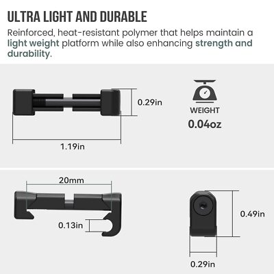 CGM908 Picatinny Pressostat Guides de Gestion de Câble Pack de 8, Lampe