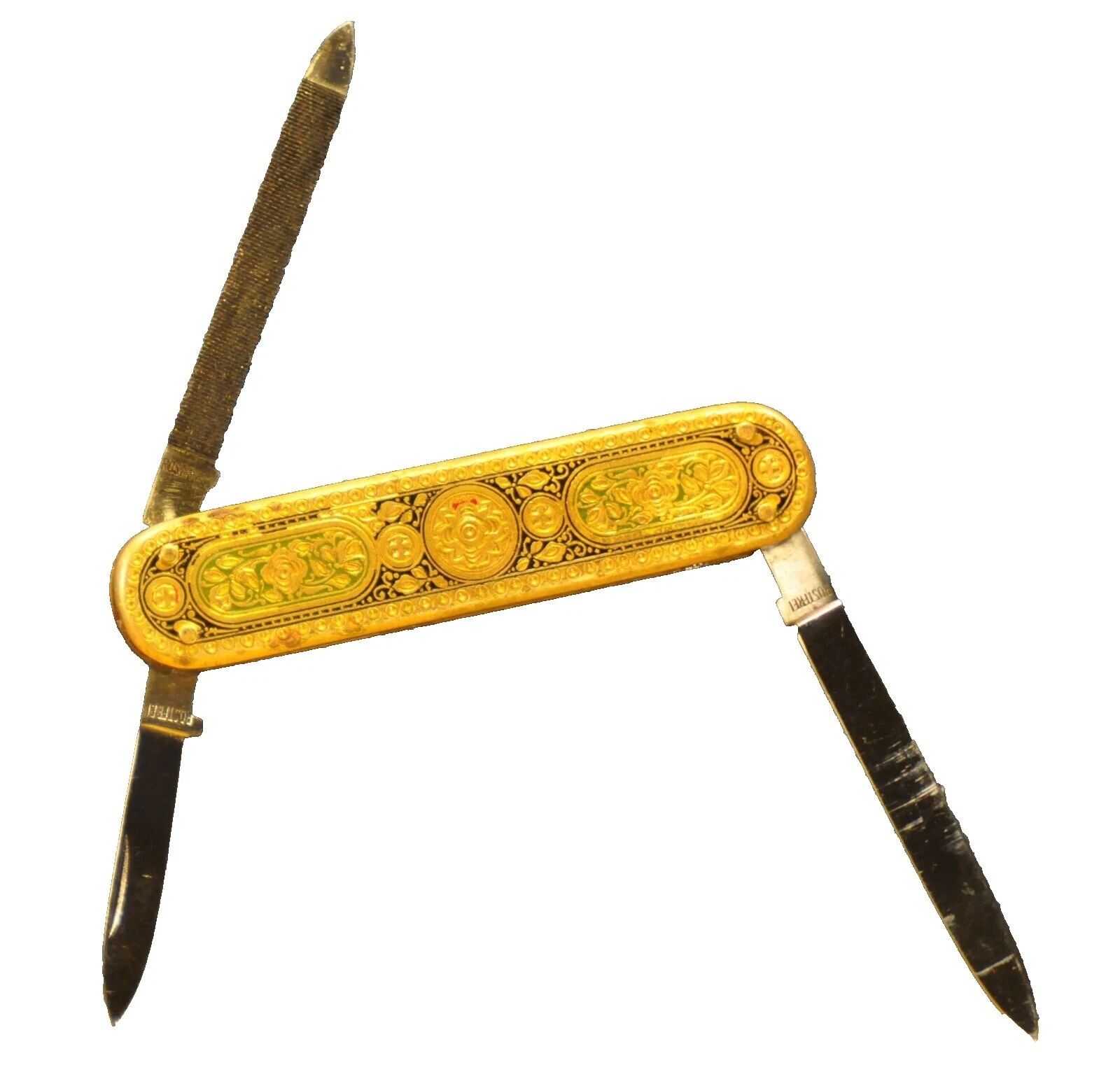 Lima de uñas cuchillos plegables navajas Vintage de colección