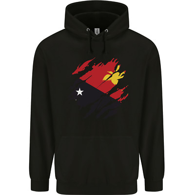 Zerrissen Papua Neuguinea Flagge Tag Fußball Kinder Kids Hoodie