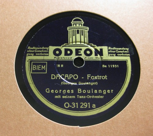 GEORGES BOULANGER Dacapo / Tokaj Ungarischer Foxtrott ODEON O-31291 (159)