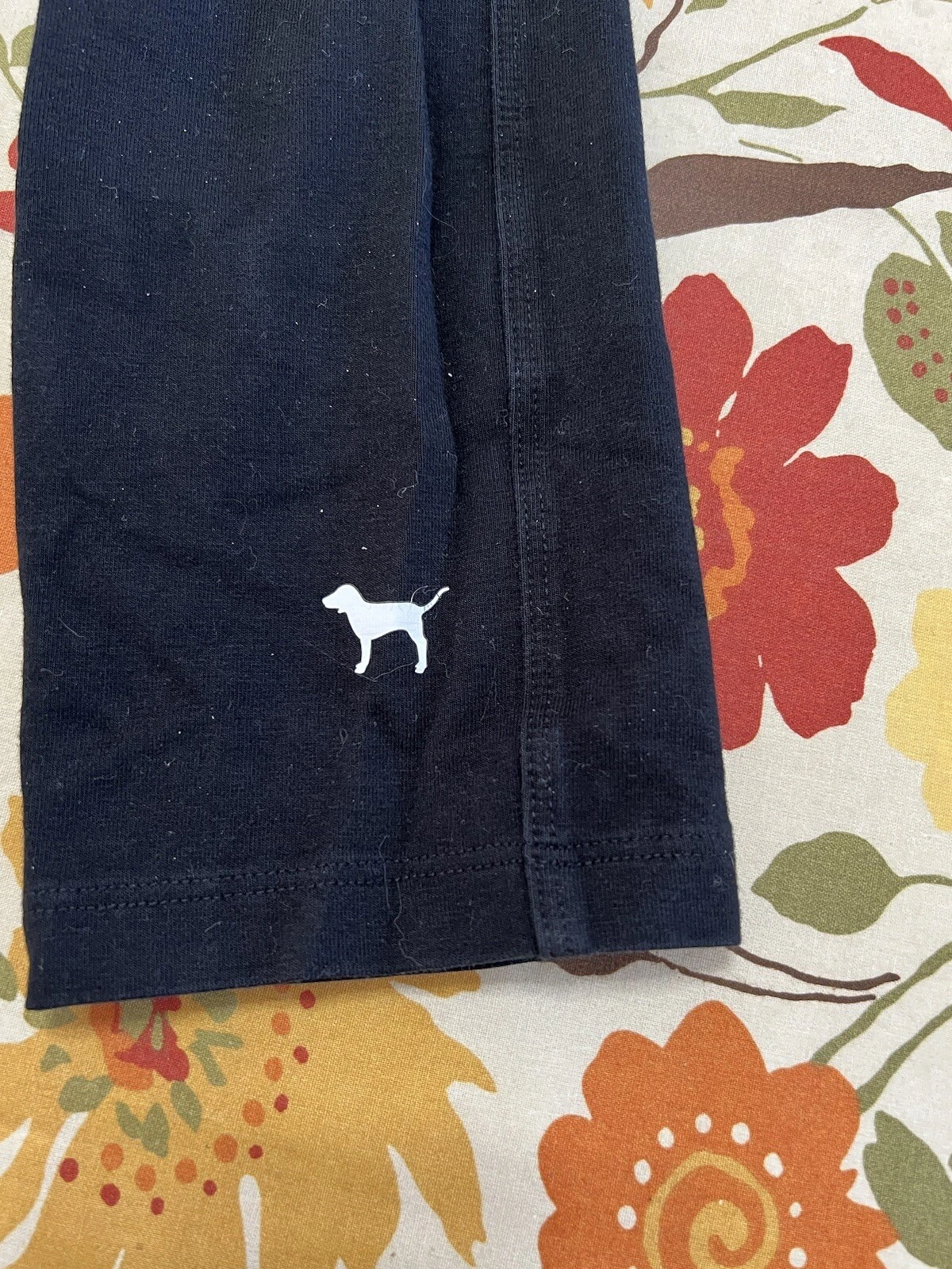 victoria-secret-vs pink logo foldover cotton blend mesh pants