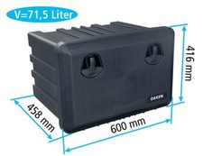 LKW Staukasten, Daken Just 600 Staubox 600x416x458mm, Werkzeugkasten Daken J071