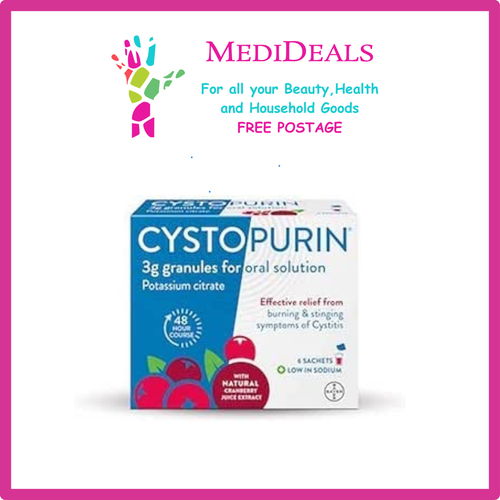 Cystopurin Cystitis Relief, Cranberry Flavour and Low in Sodium, 6