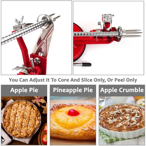 3 IN 1 APPLE PEELER SLICER CORER DICER CUTTER KITCHEN POTATO FRUIT & VEG MACHINE - Picture 8 of 9